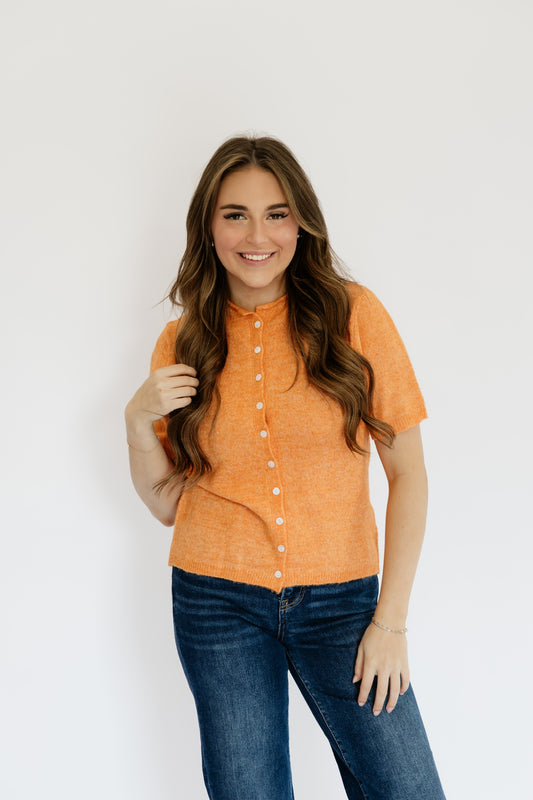 BIG ORANGE CARDIGAN SWEATER