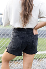 Load image into Gallery viewer, BLACK OUT DENIM SHORTS
