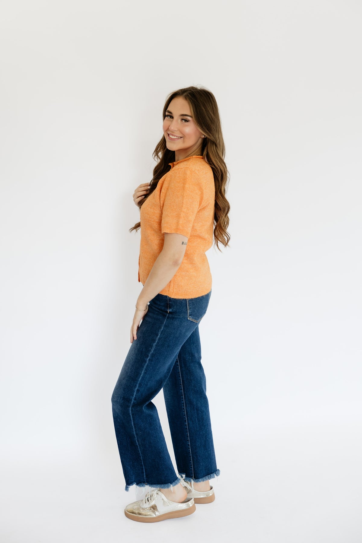 BIG ORANGE CARDIGAN SWEATER