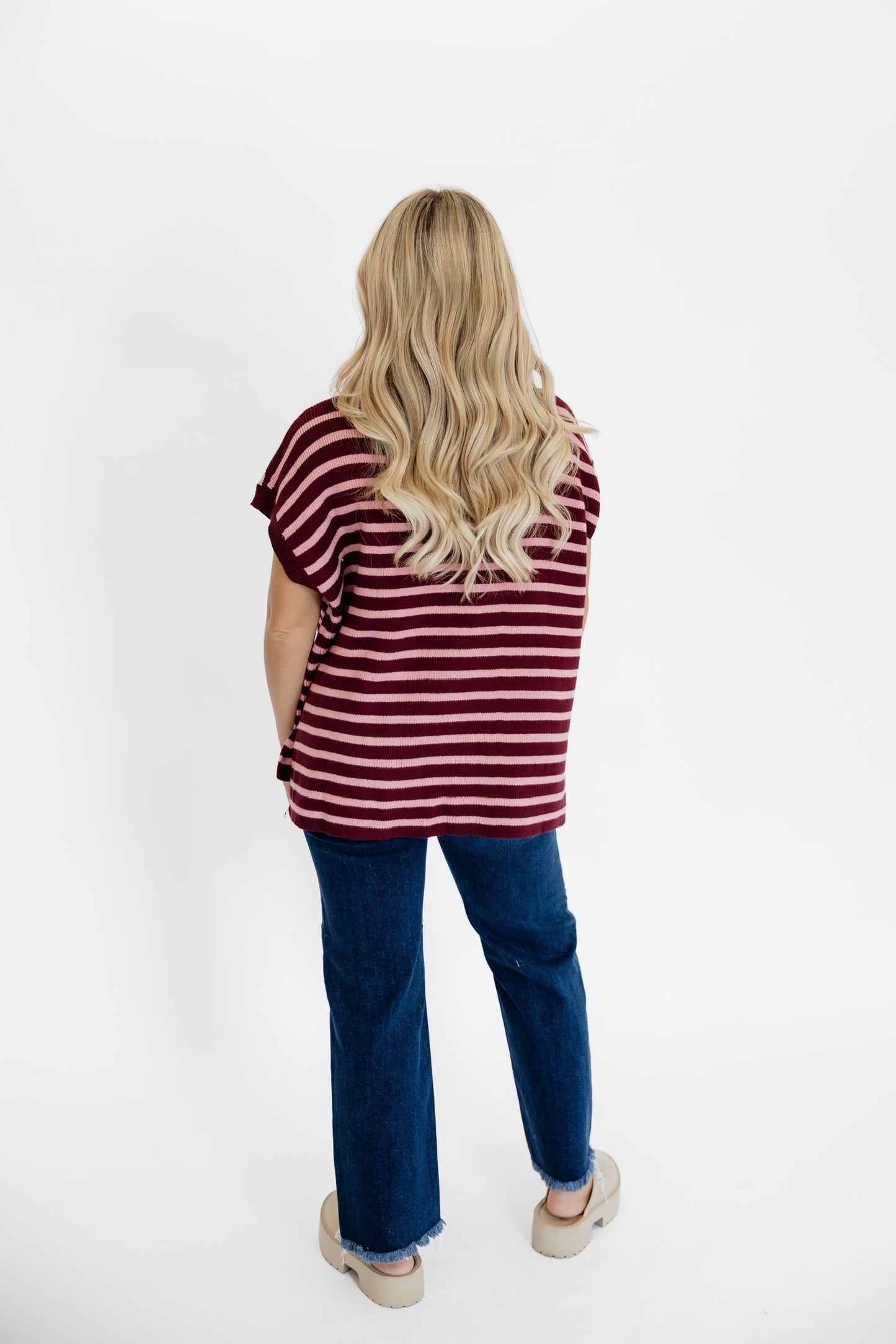 SLOW DAYS SWEATER TOP - MAROON