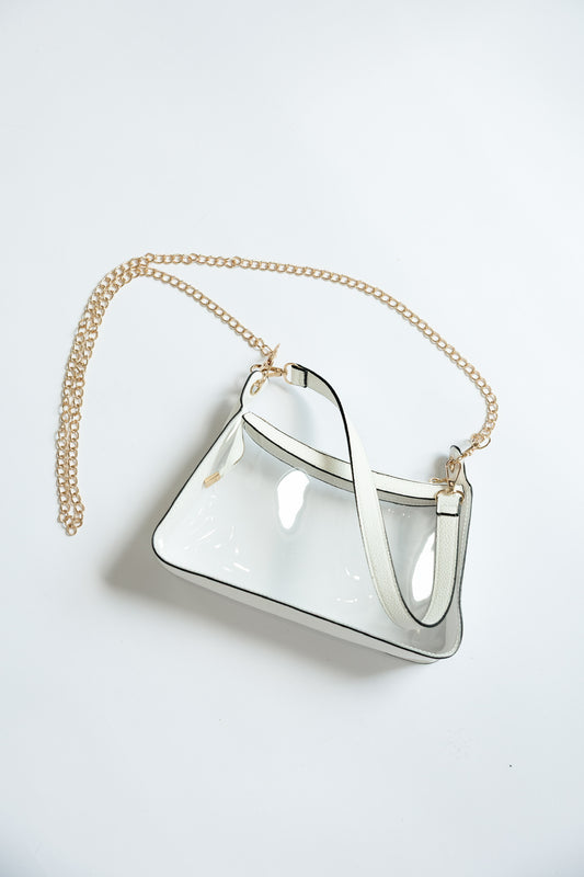 TAILGATE SATCHEL CLEAR BAG - WHITE