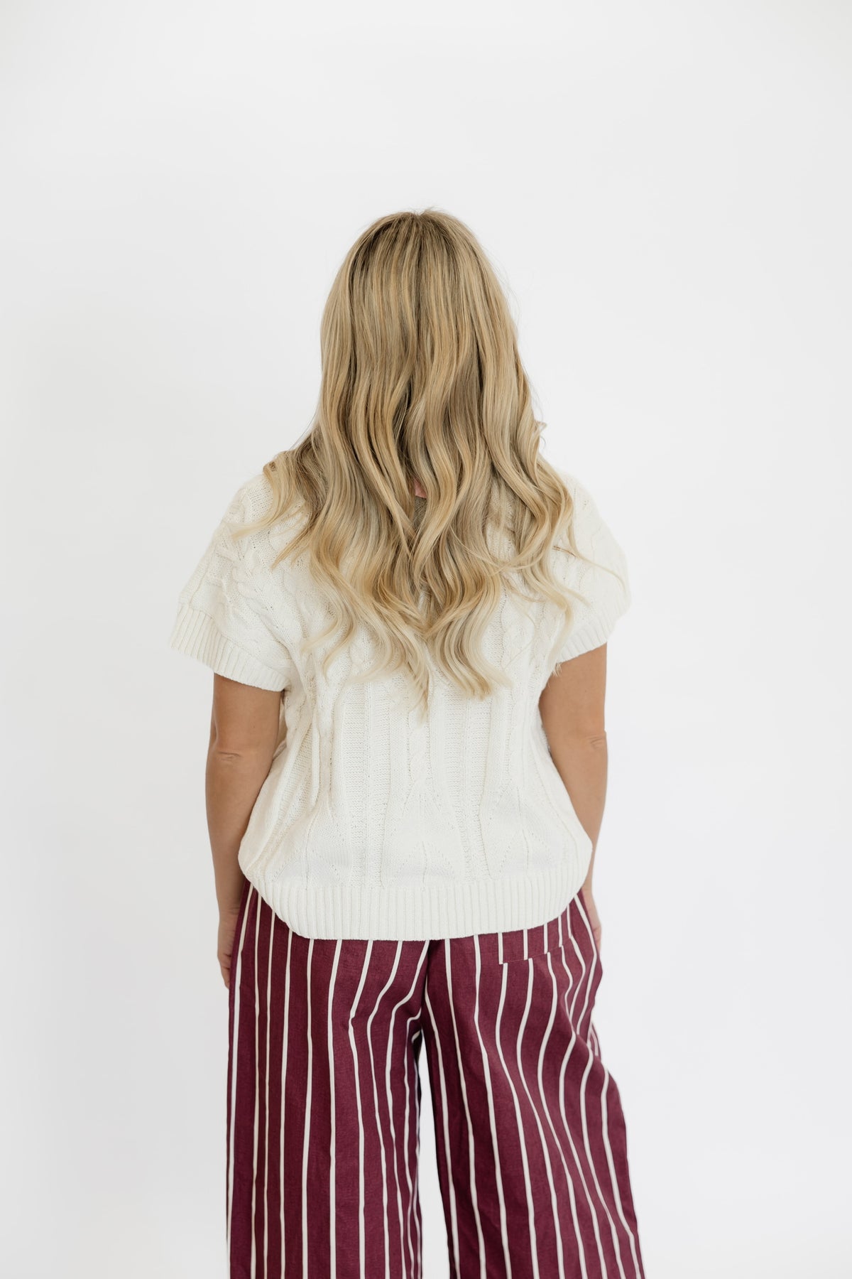 CREAM CABLE KNIT SWEATER
