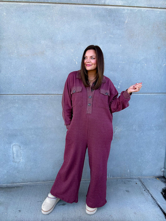 BURGUNDY JUMPSUIT