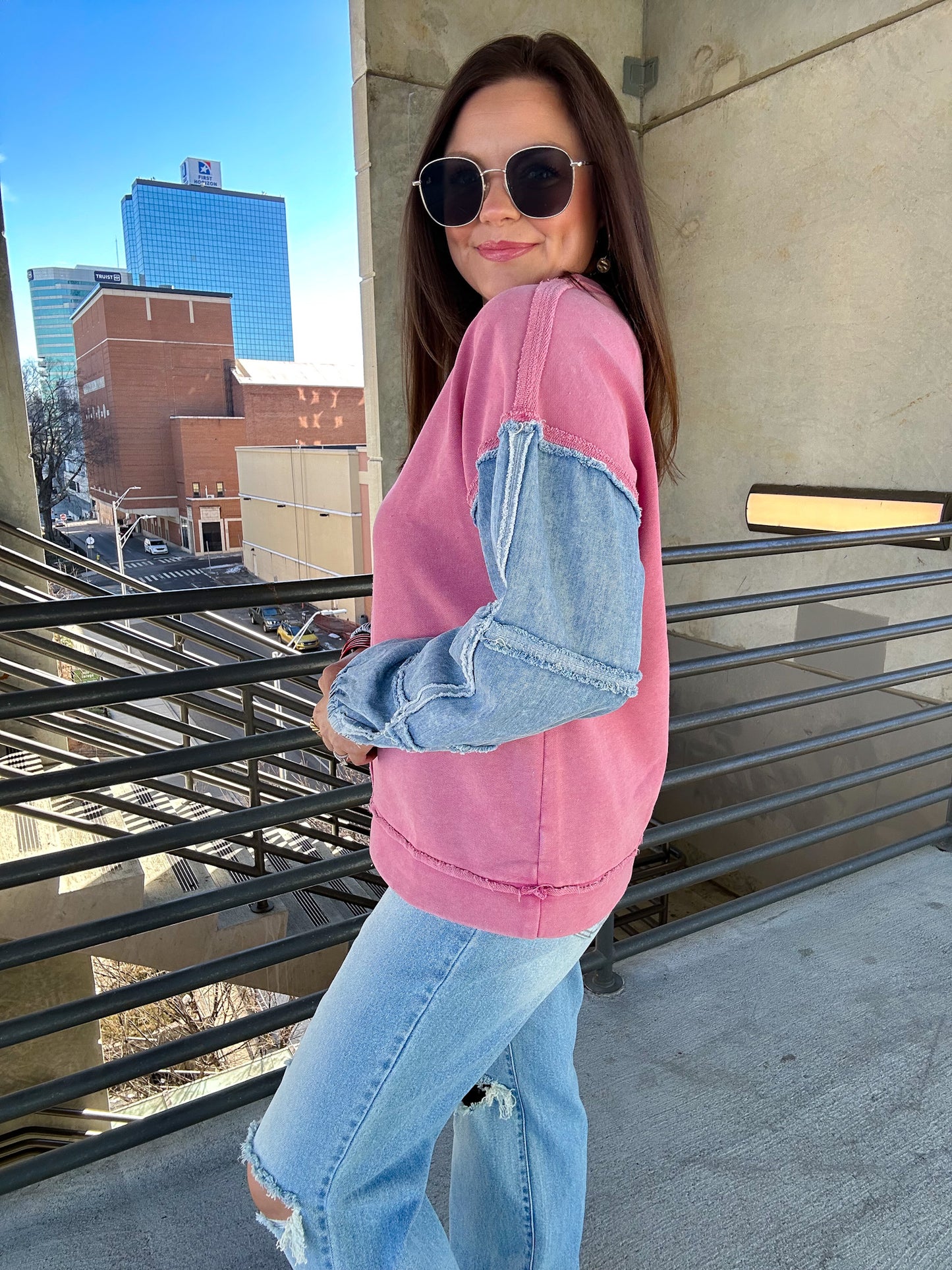 PINK DENIM TOP