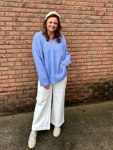 Load image into Gallery viewer, WINNIE OVERSIZED V-NECK SWEATER - PERIWINKLE
