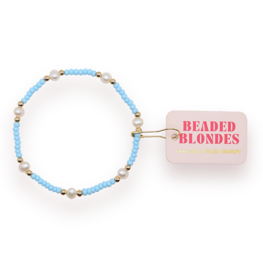 Powder Blue Pearl Bracelet