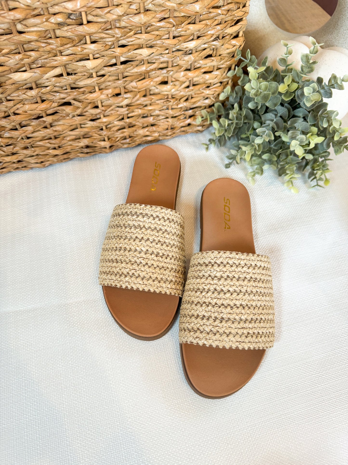 EMILY RATTAN SANDALS