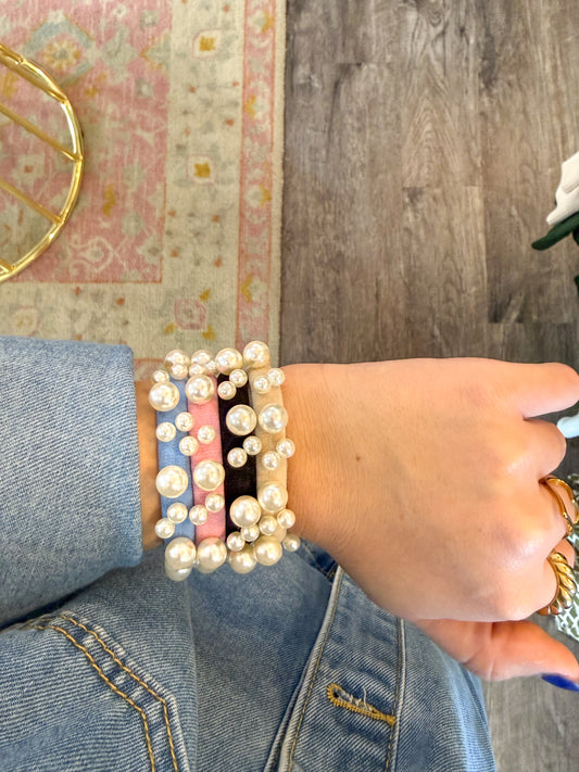 PEARL HAIR TIES - SET OF 4