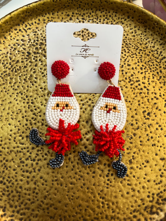 SANTA BEADED EARRINGS