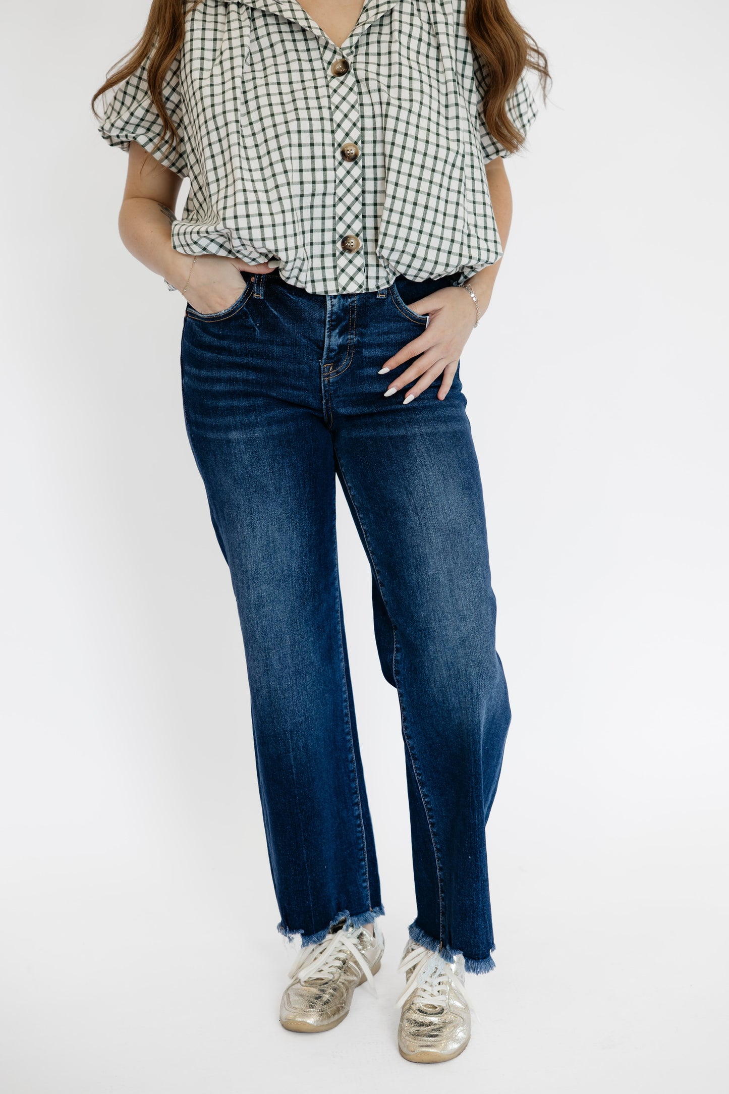HIGH RISE ANKLE STRAIGHT JEANS