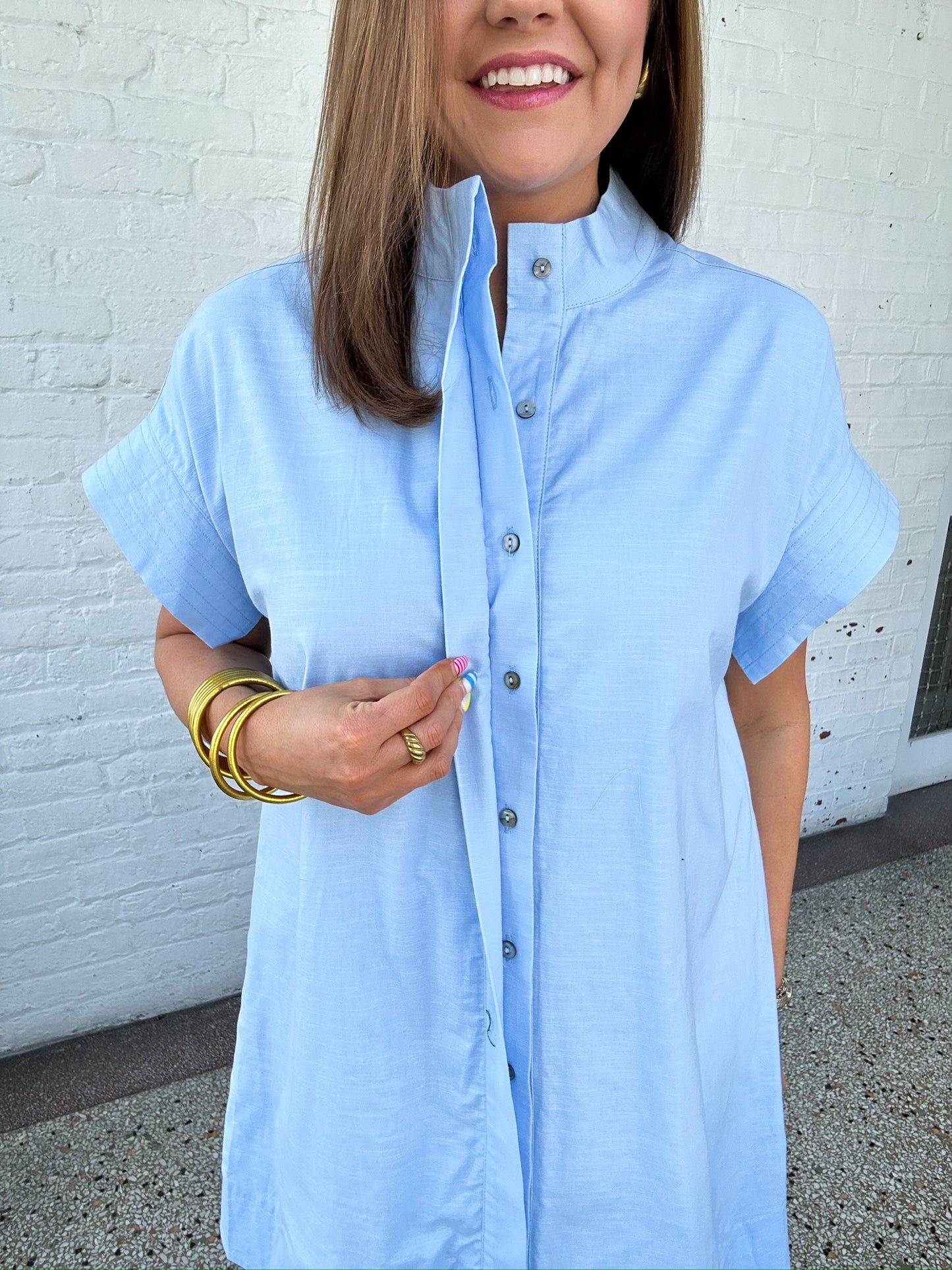 POWDER SKY MINI DRESS