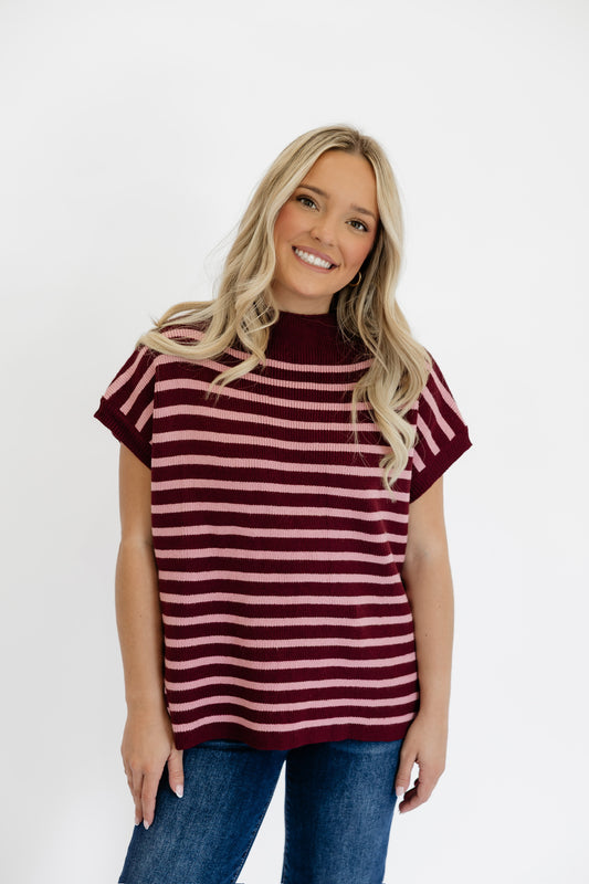 SLOW DAYS SWEATER TOP - MAROON