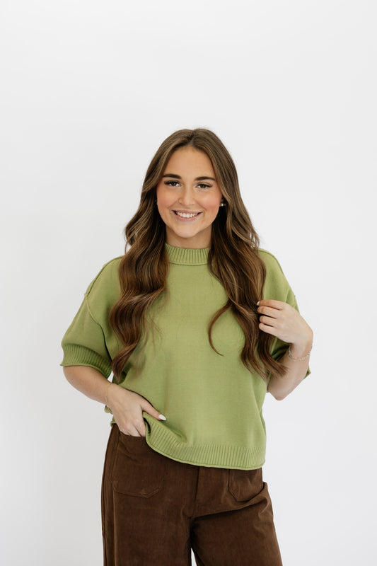 HAPPY DAYS SWEATER TOP - GREEN