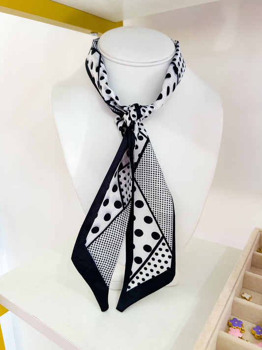 TWILLY SCARF - BLACK/WHITE