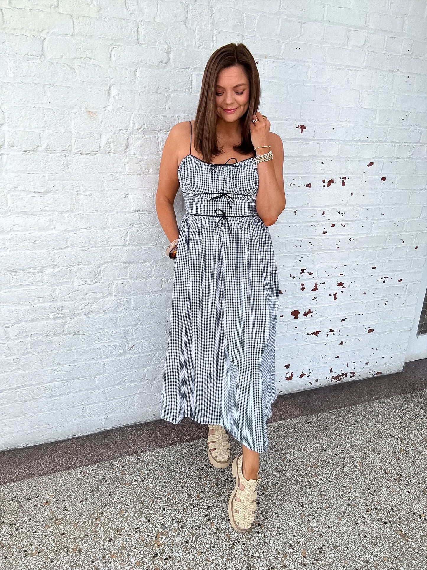 IN CHECK MAXI DRESS