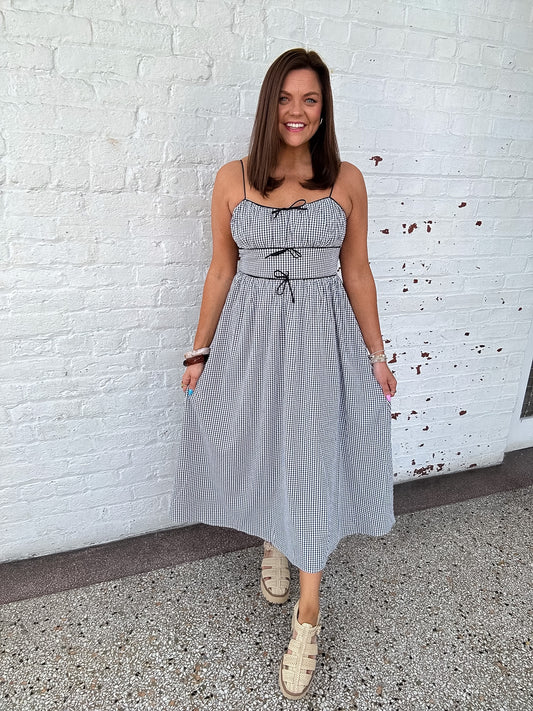 IN CHECK MAXI DRESS