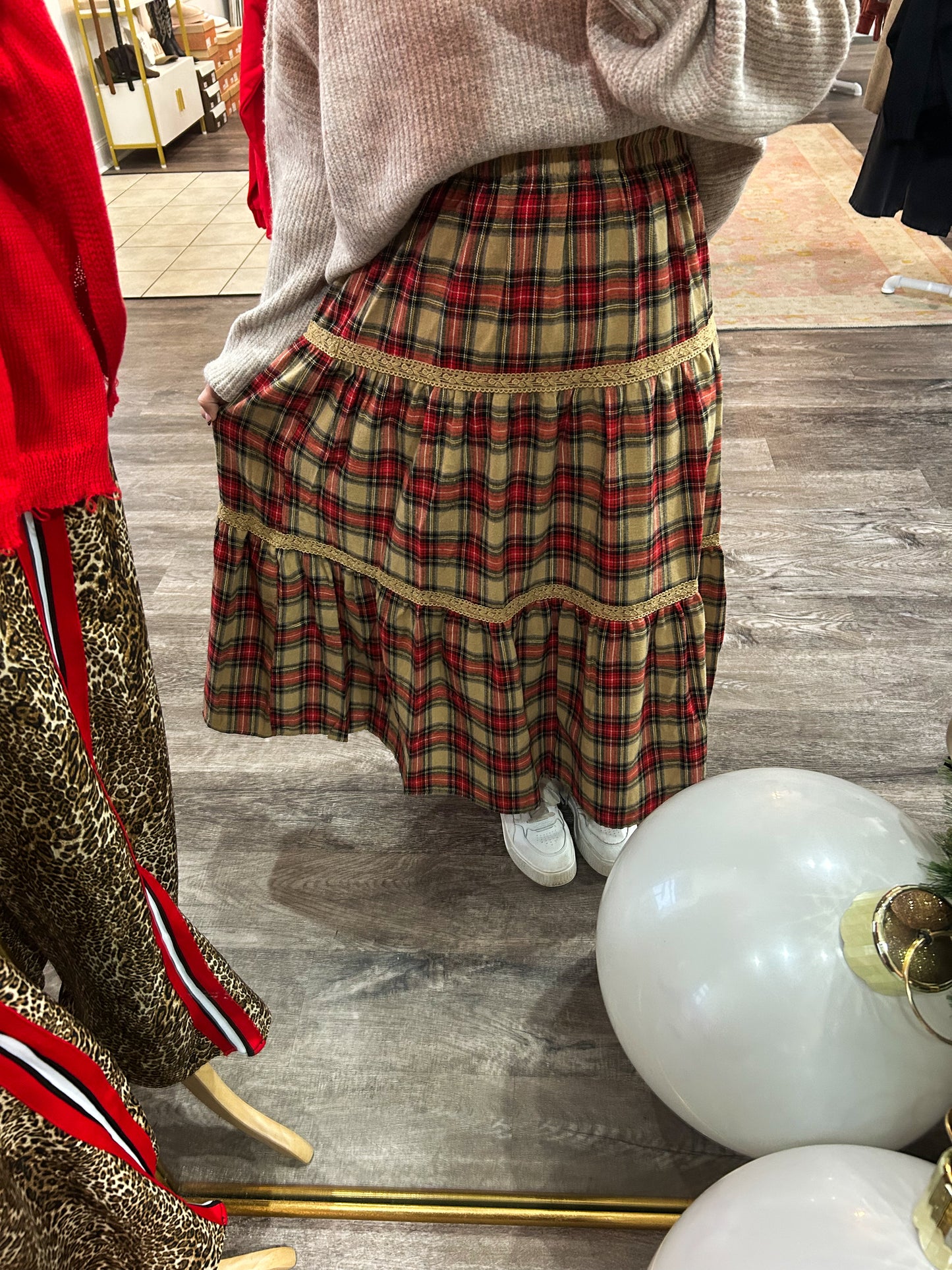 VINTAGE PLAID MAXI SKIRT