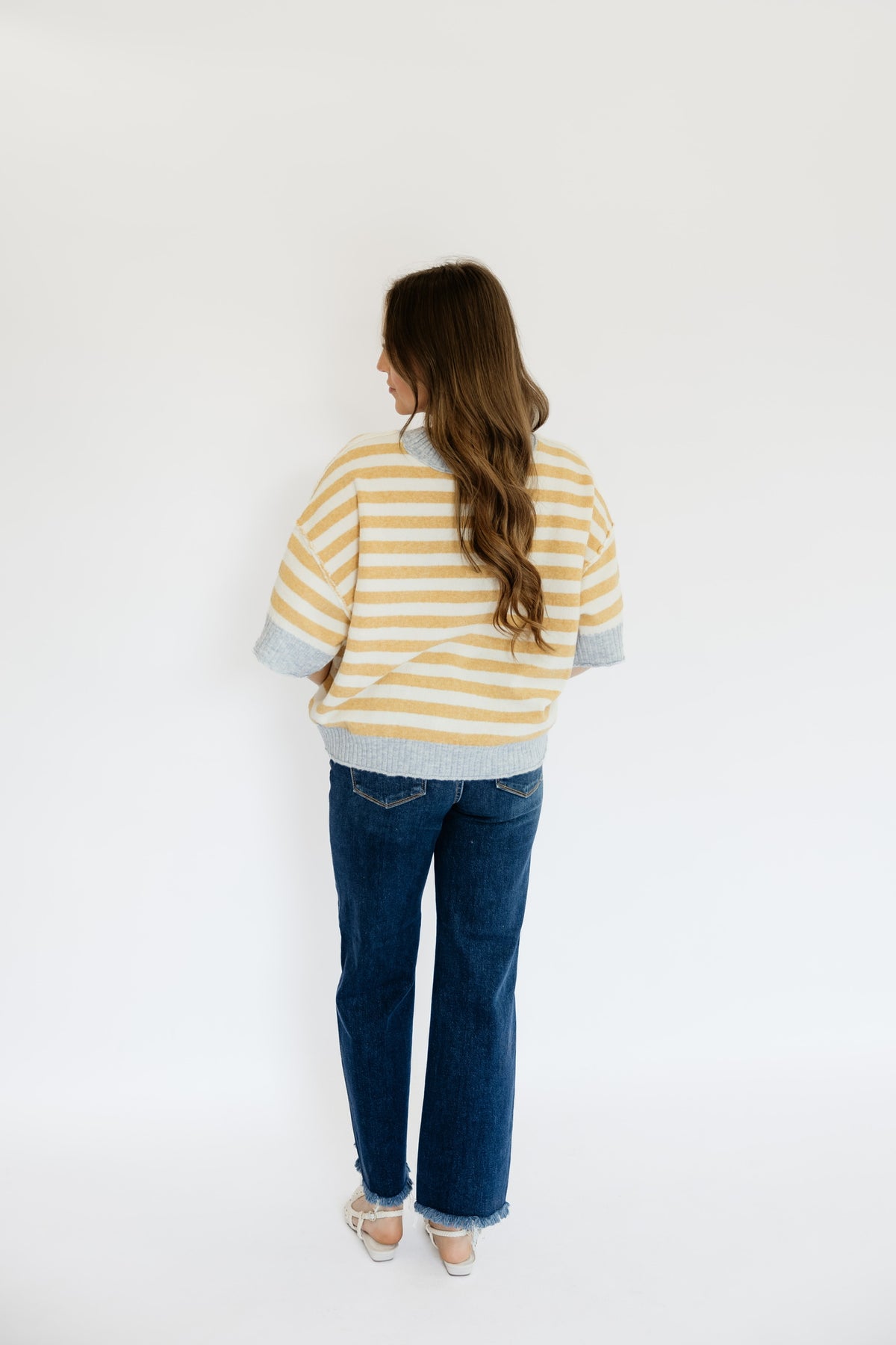 SERENA STRIPED SWEATER - YELLOW