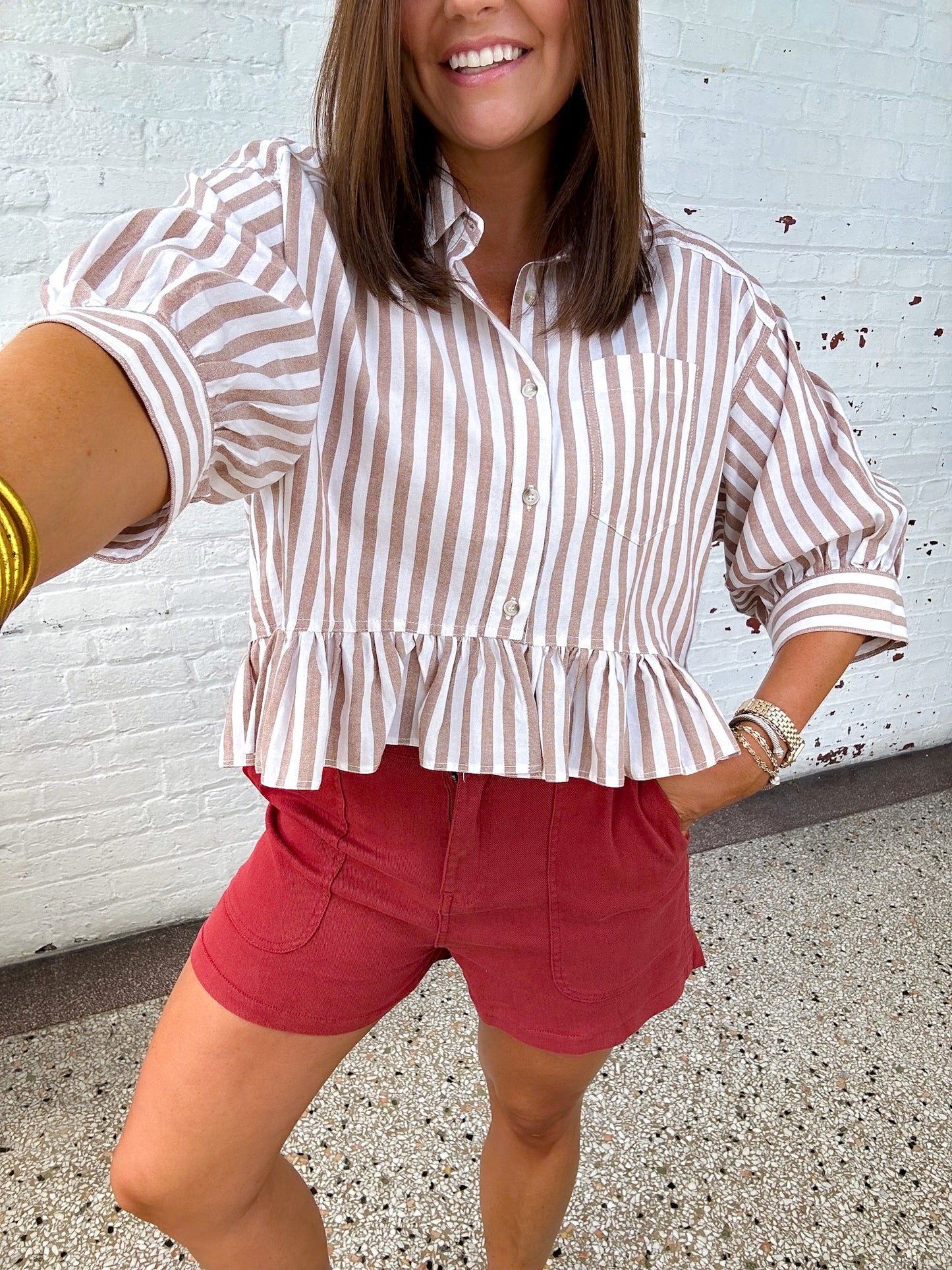 TAKE A STROLL STRIPED TOP