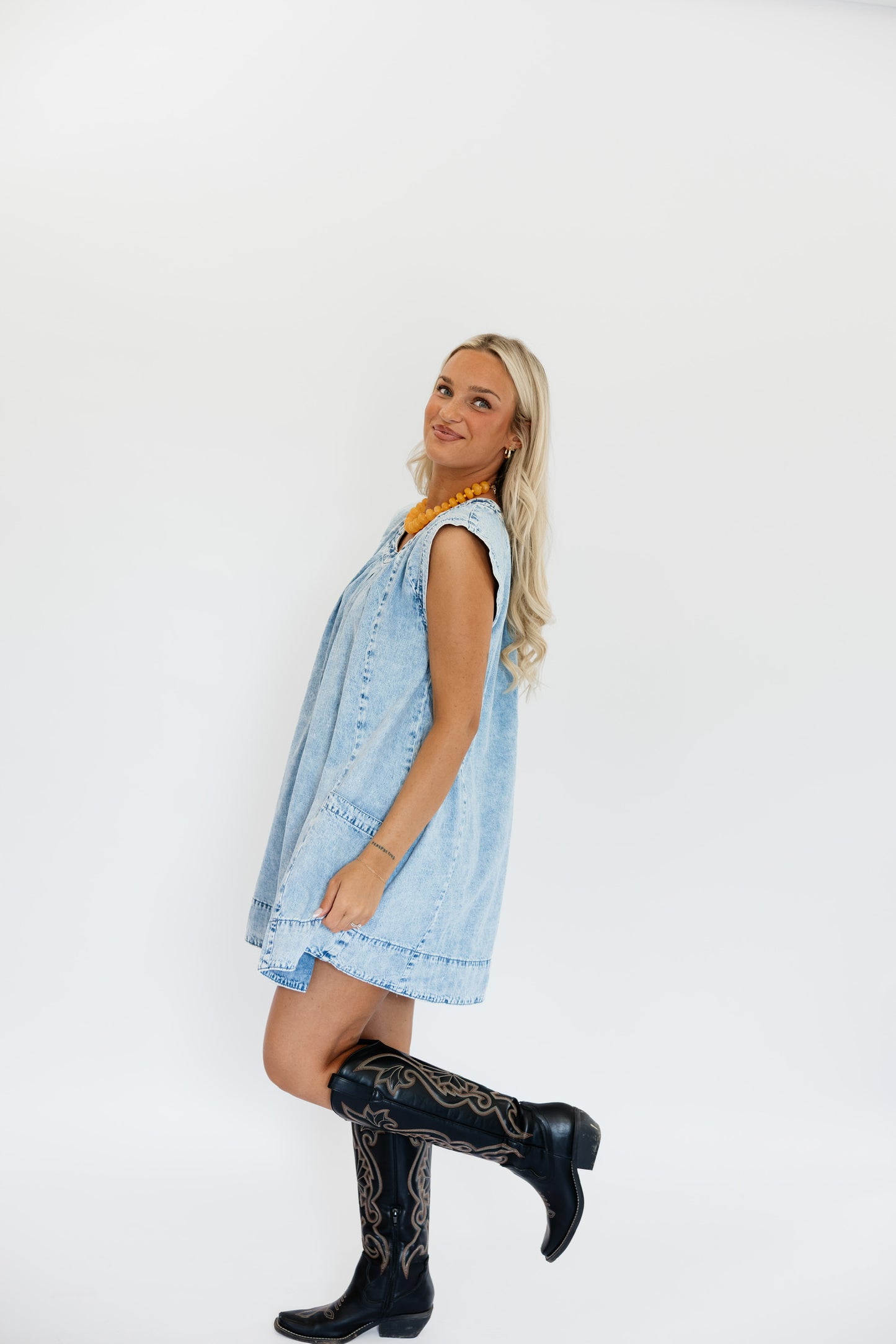 *PRE-ORDER* TAILGATE DENIM MINI DRESS