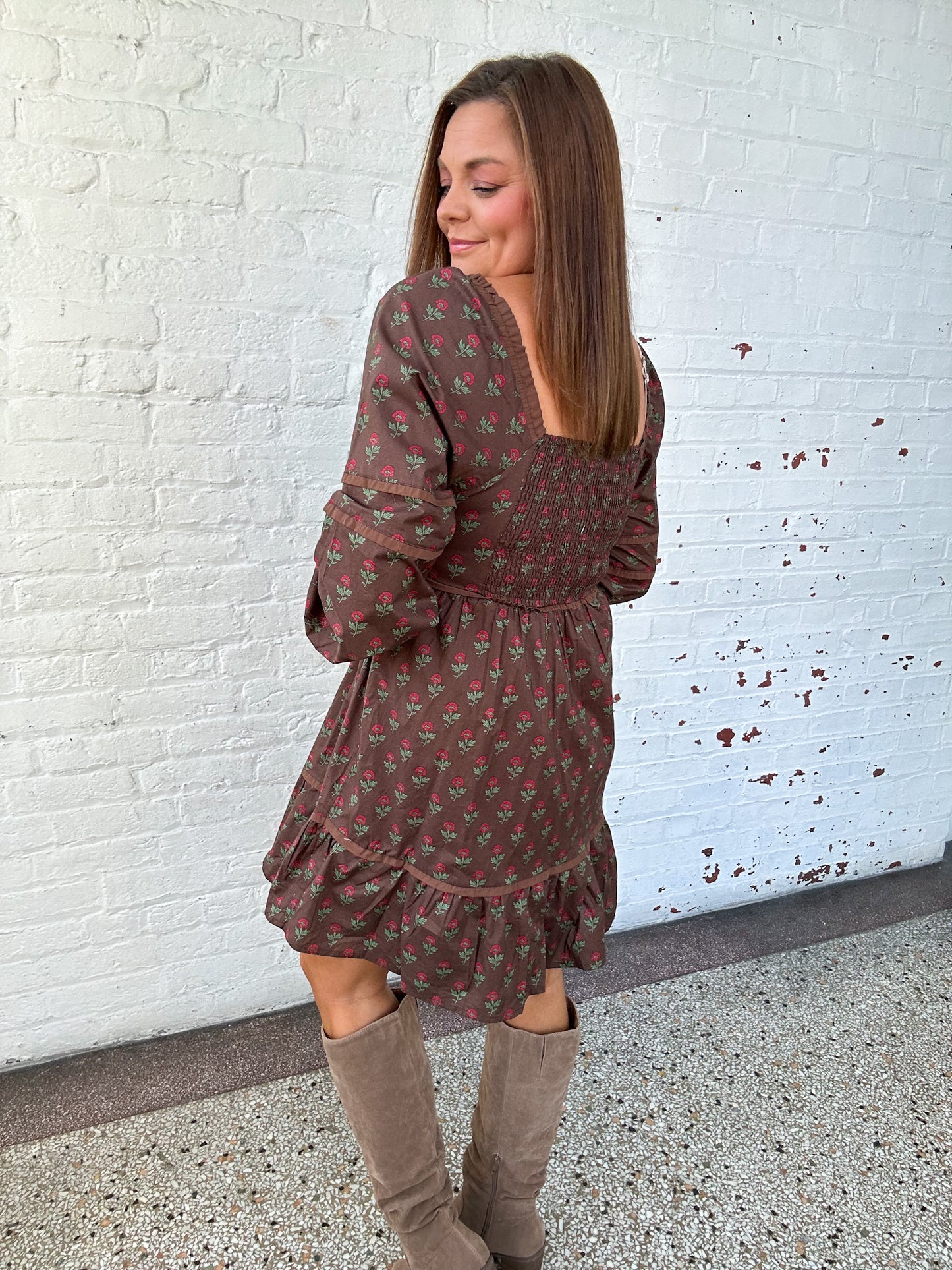 FALL FLORALS MINI DRESS