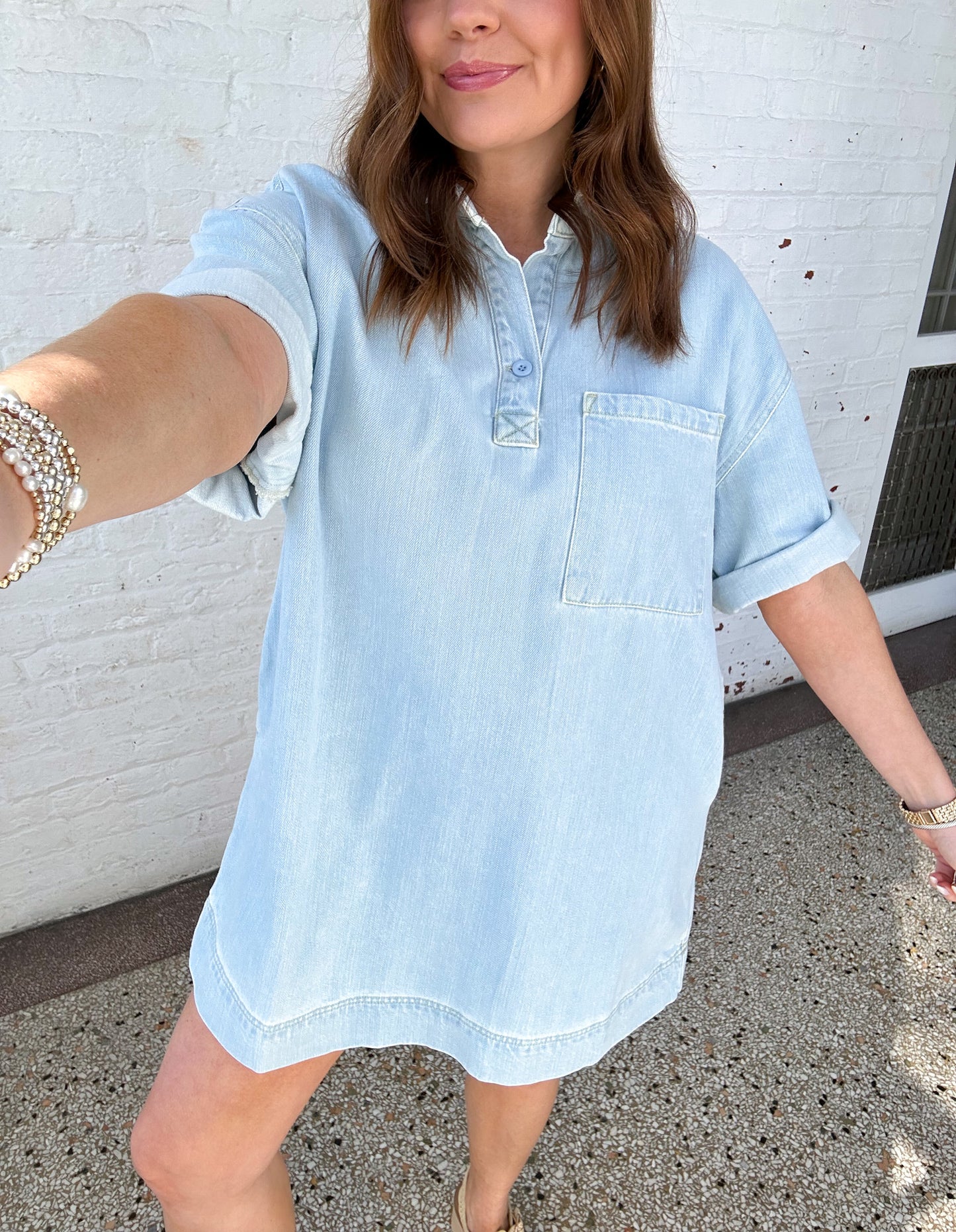 DENIM DAYDREAM MINI DRESS