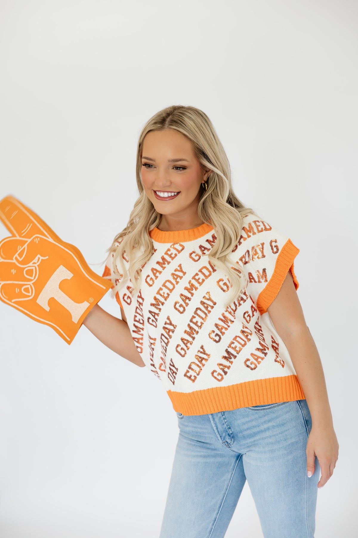 GAMEDAY SEQUIN KNIT TOP