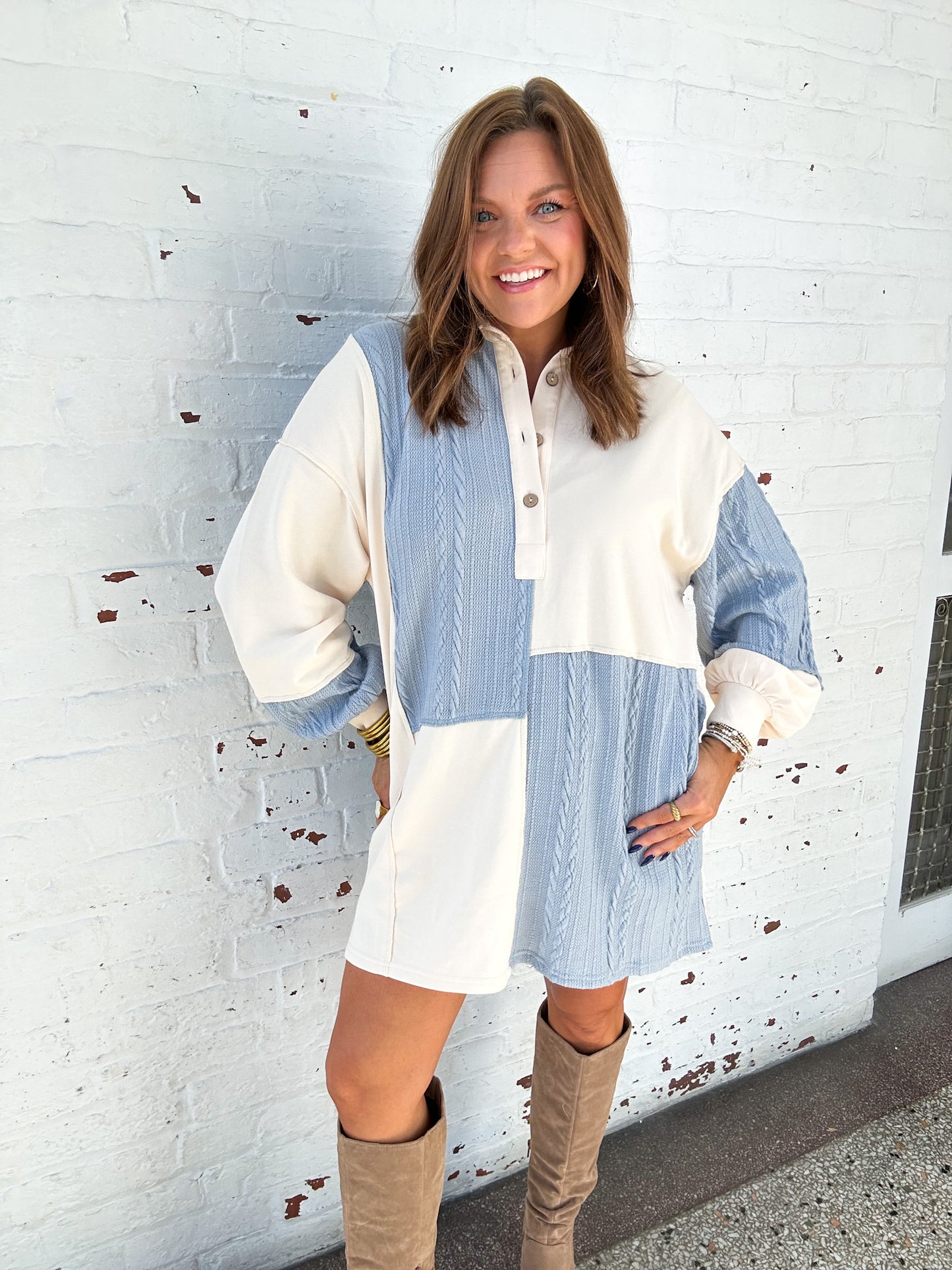 SWEATER SKY MINI DRESS