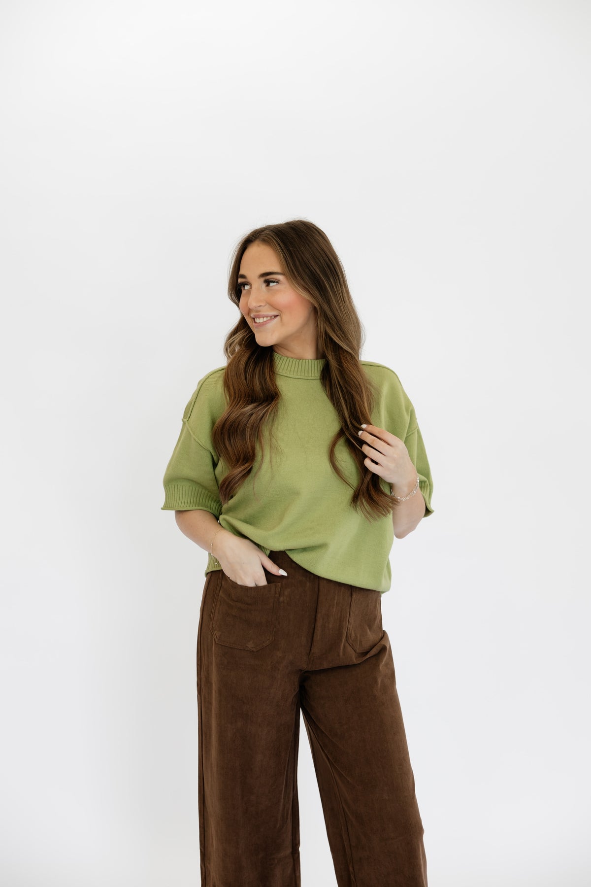 HAPPY DAYS SWEATER TOP - GREEN
