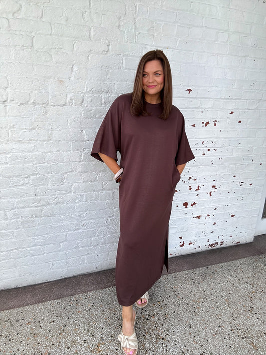SO LUXE MAXI DRESS - BROWN