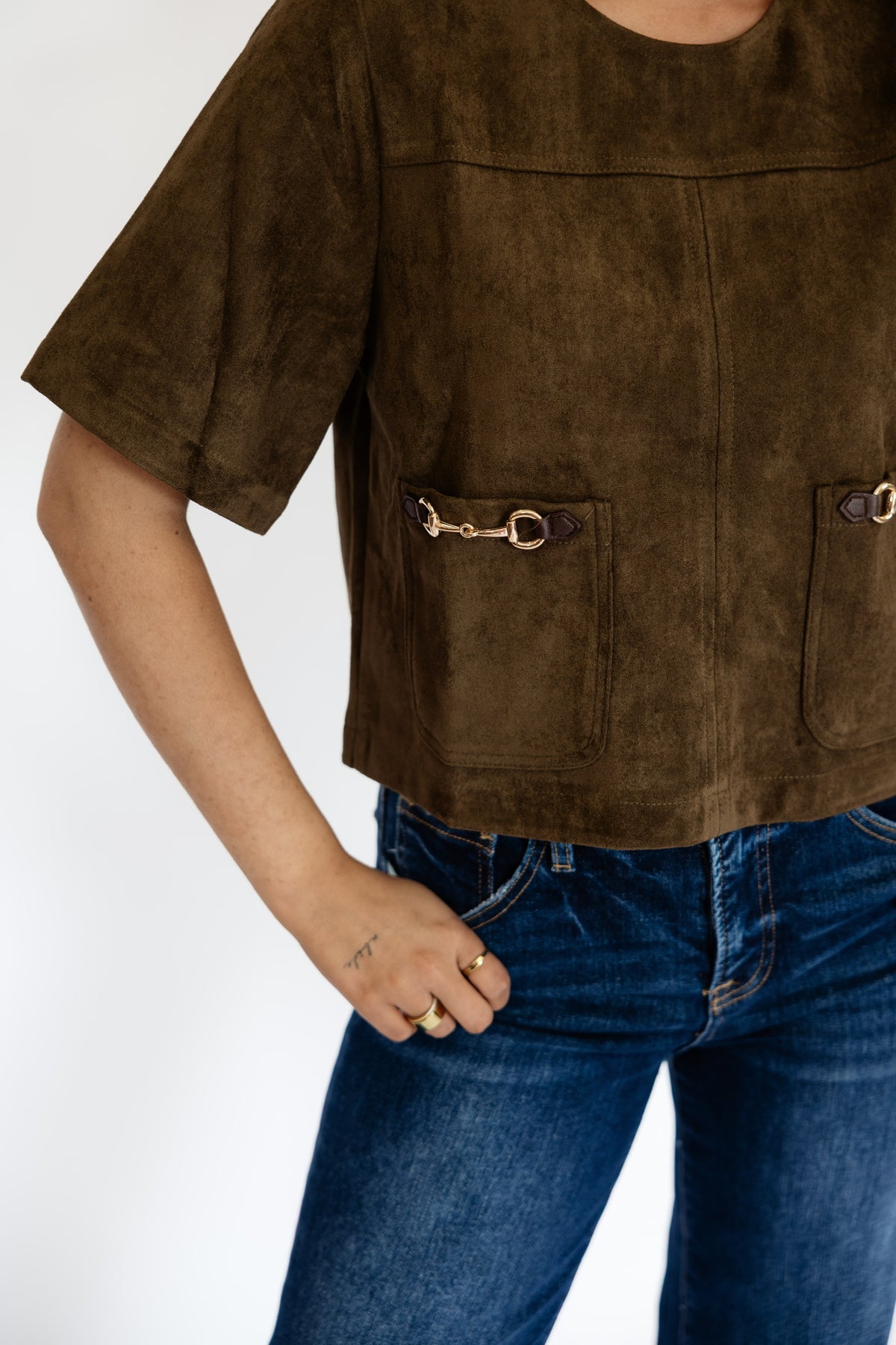 OLIVIA SUEDE TOP