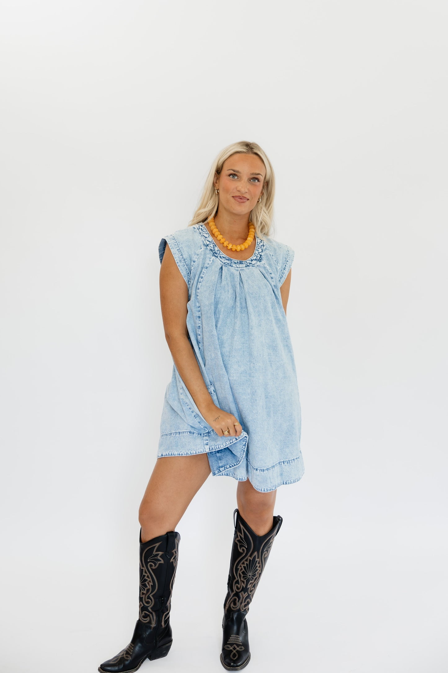 *PRE-ORDER* TAILGATE DENIM MINI DRESS