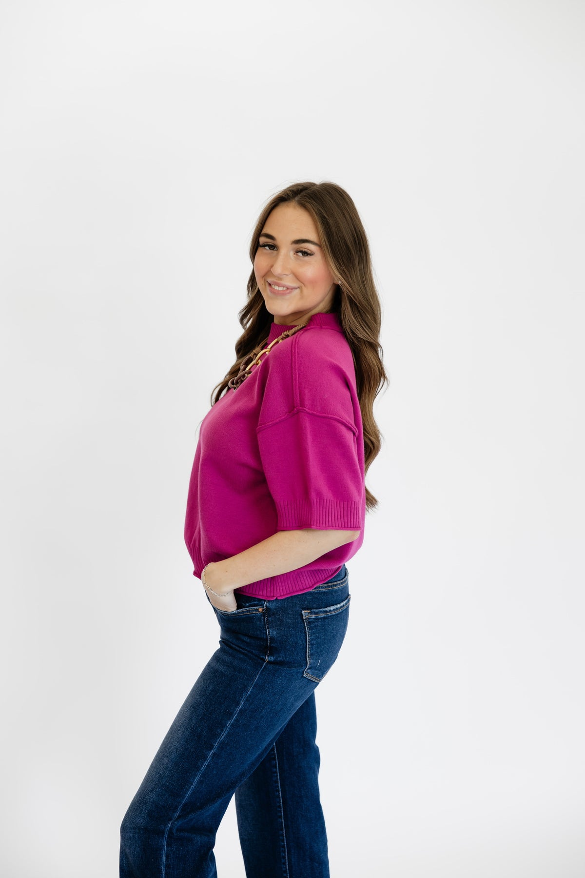 HAPPY DAYS SWEATER TOP - PINK