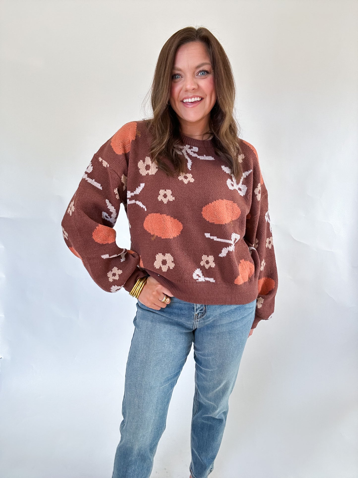 BOWS & PUMPKINS SWEATER