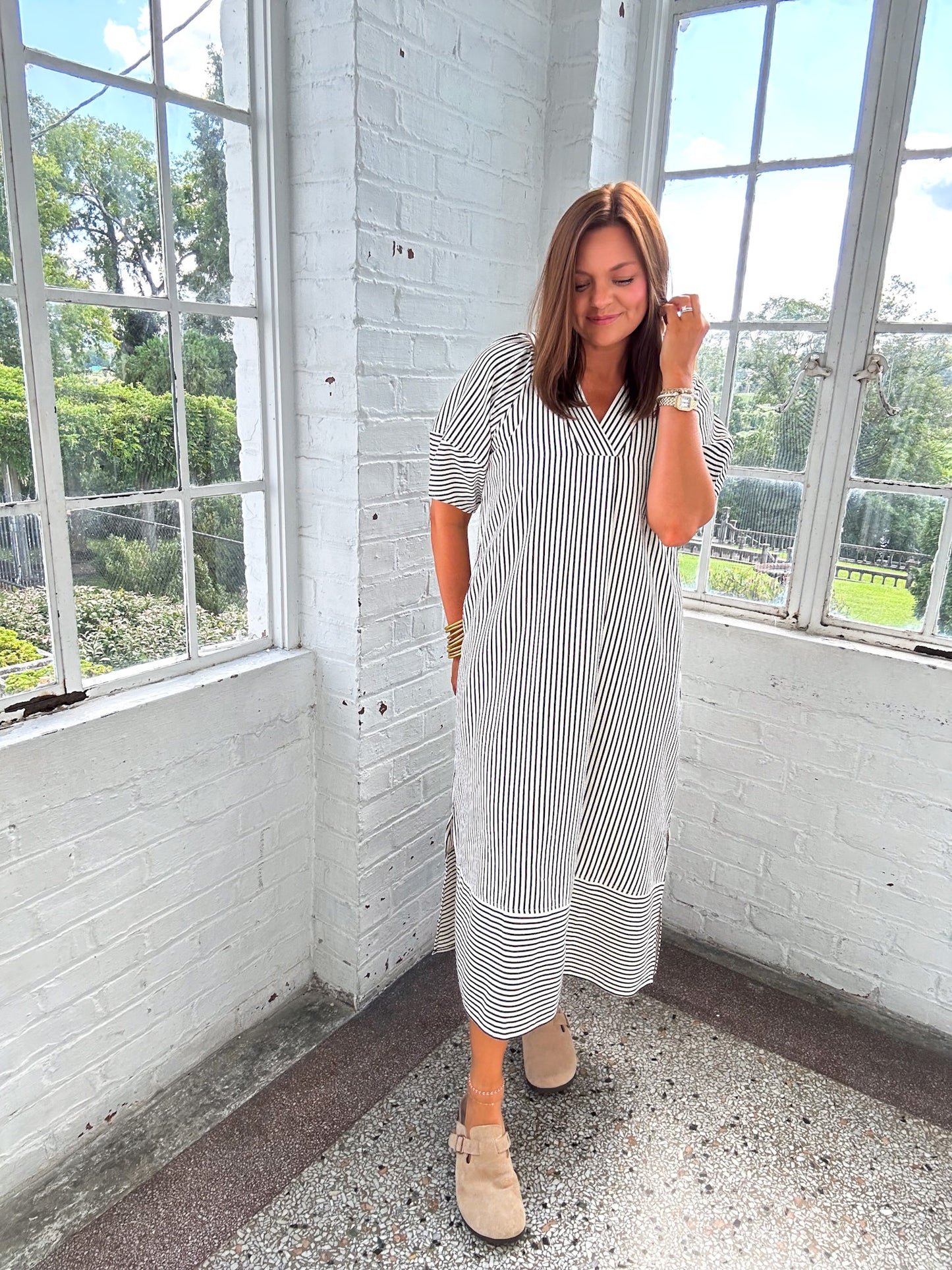 FALLING IN LINE MAXI DRESS