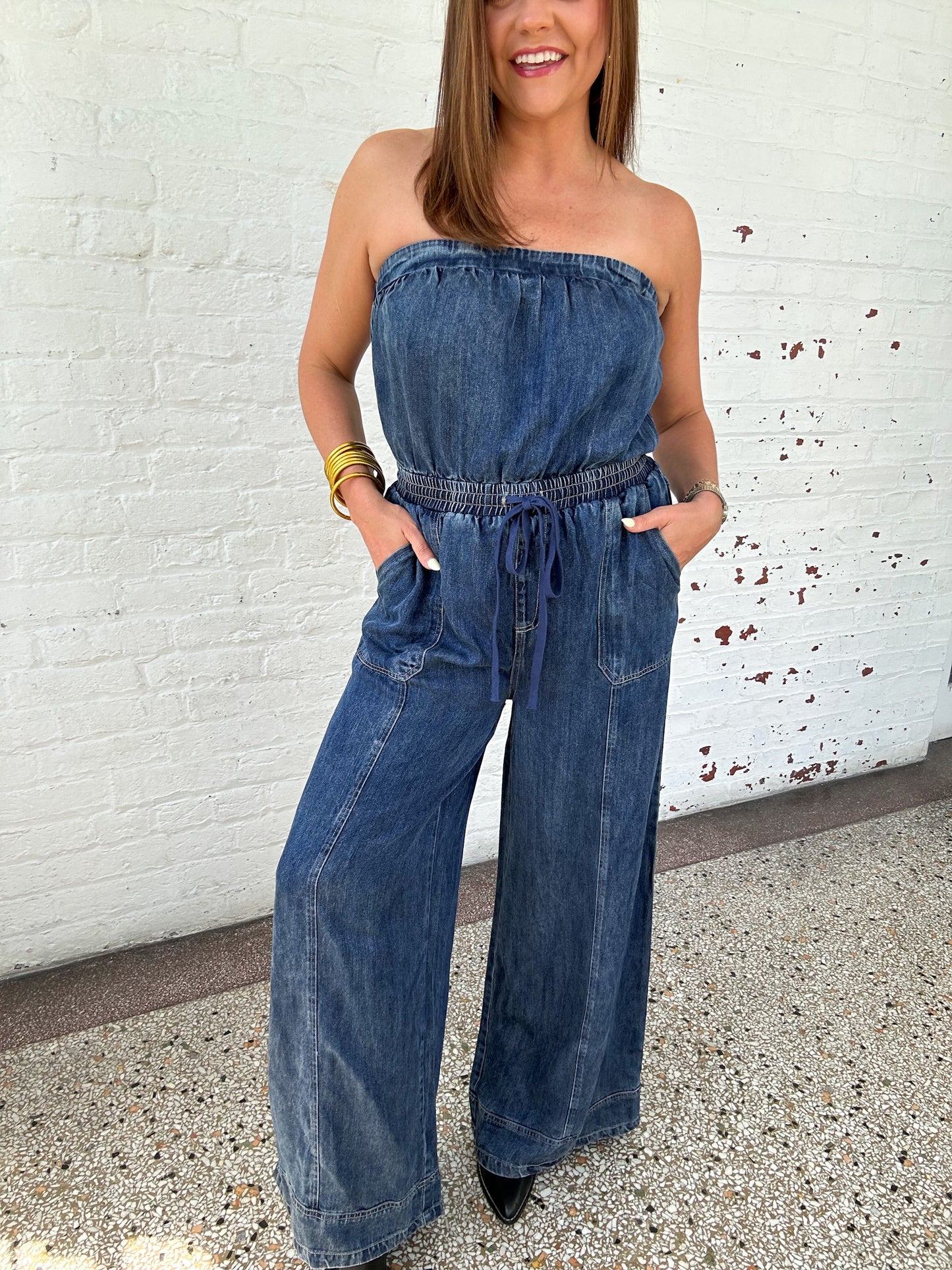 OUT LATE DENIM JUMPSUIT