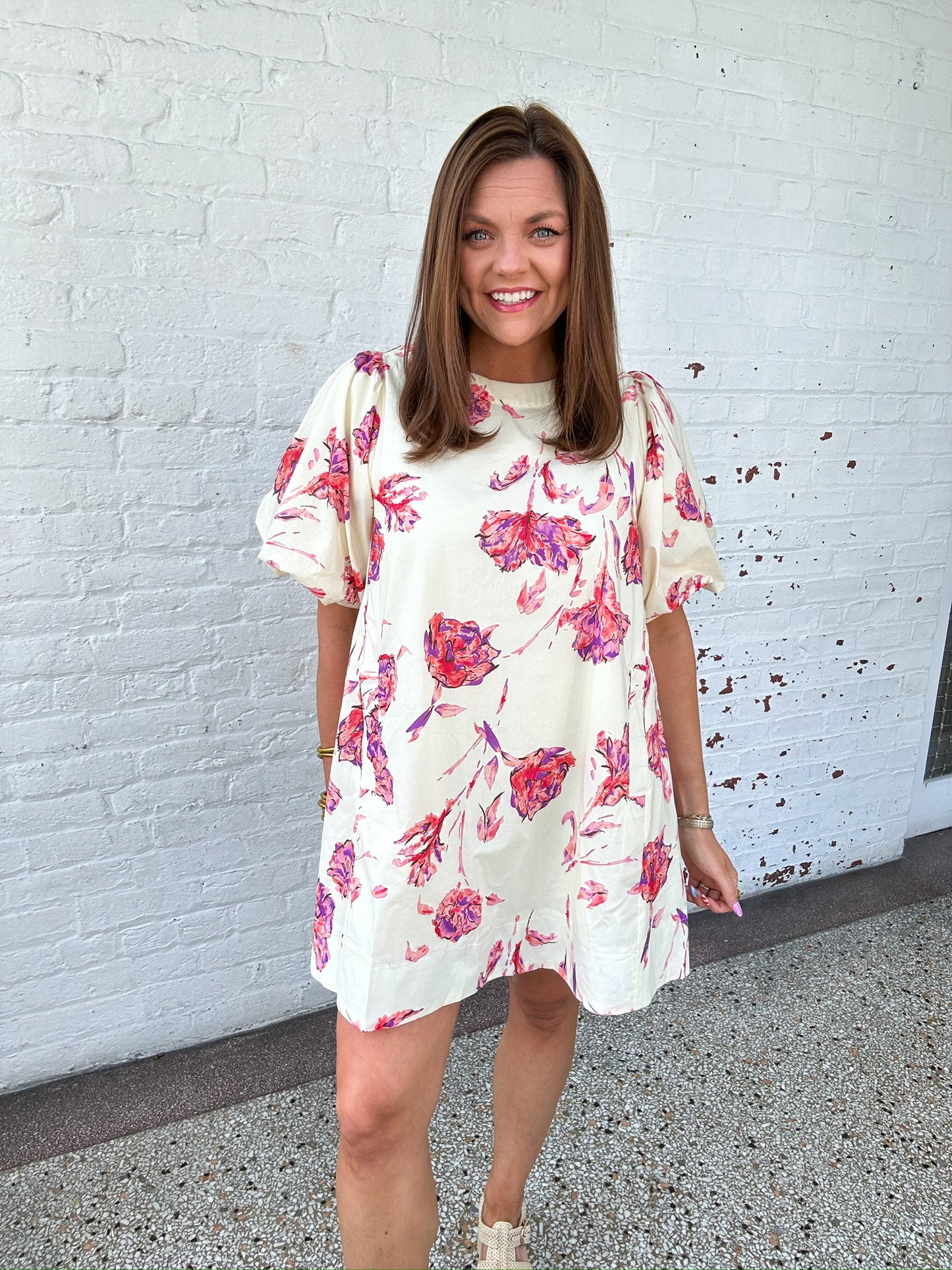 WATERCOLOR FLORALS MINI DRESS