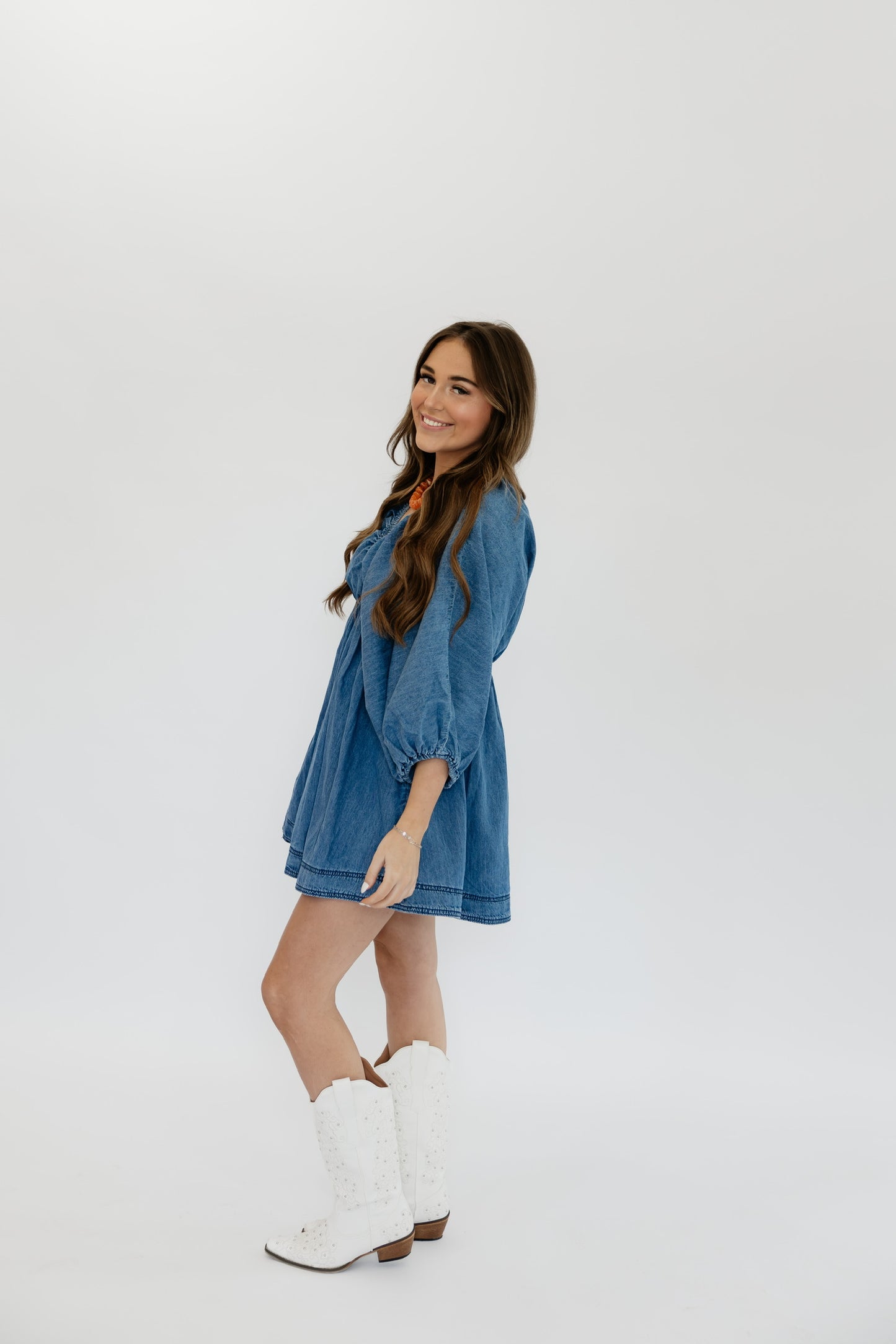 DARLING DENIM MINI DRESS