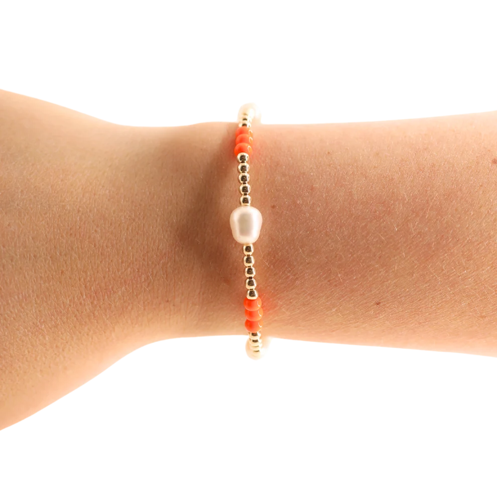 Orange Pearl Poppi Bracelet