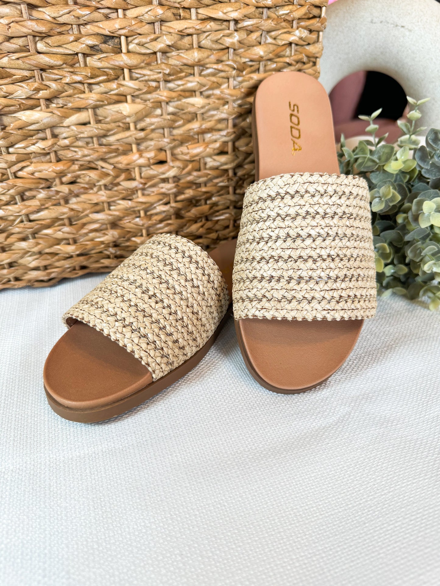 EMILY RATTAN SANDALS