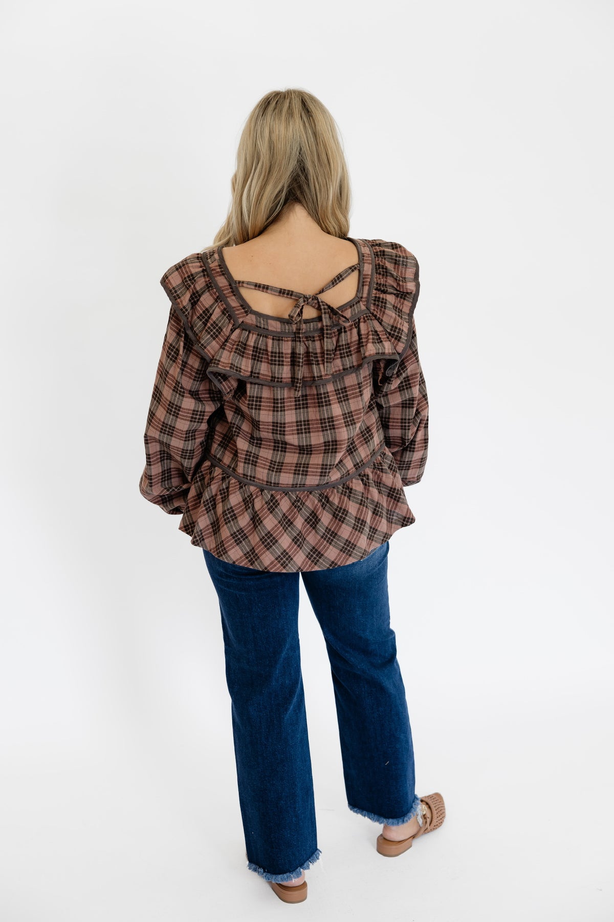 FALL FRILLS TOP - RUST