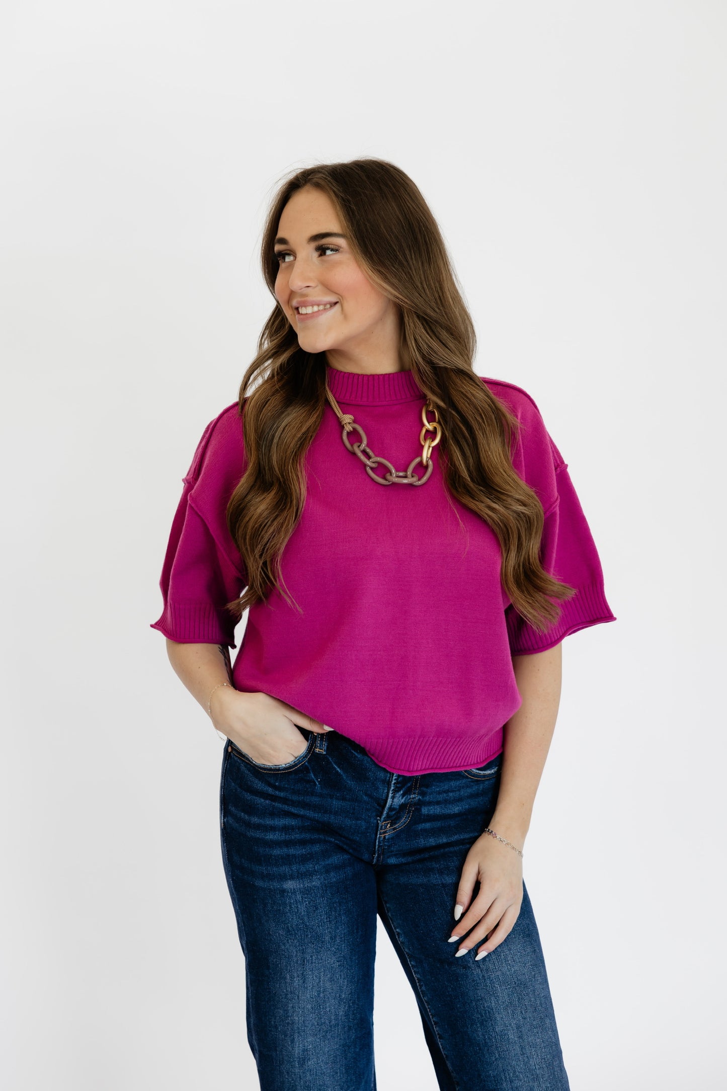 HAPPY DAYS SWEATER TOP - PINK
