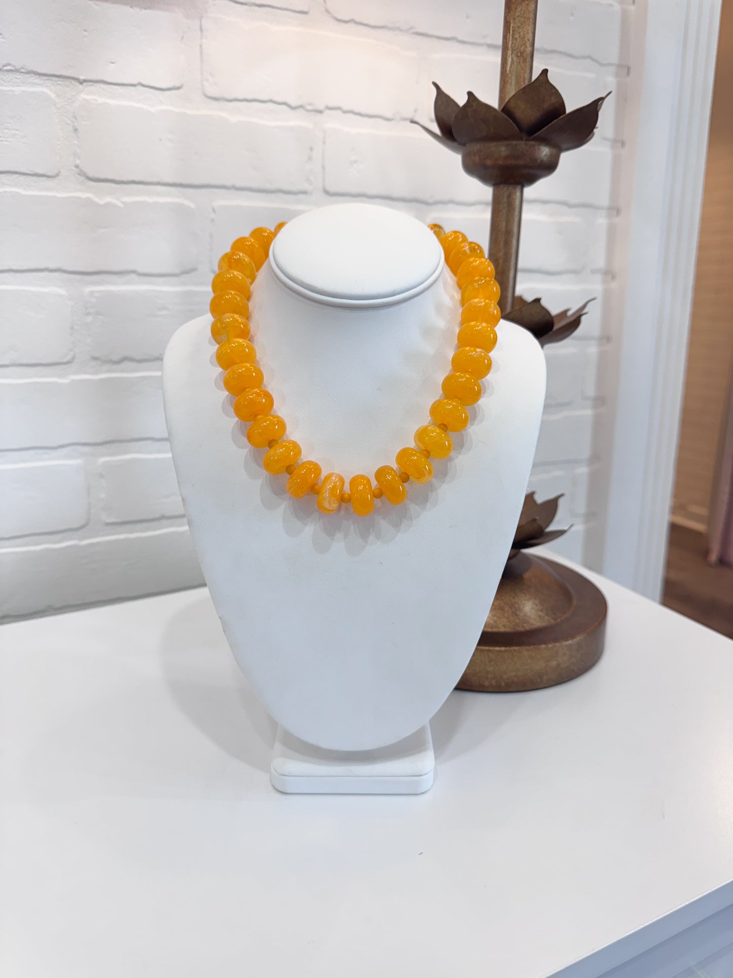 ORANGE RONDELLE NECKLACE