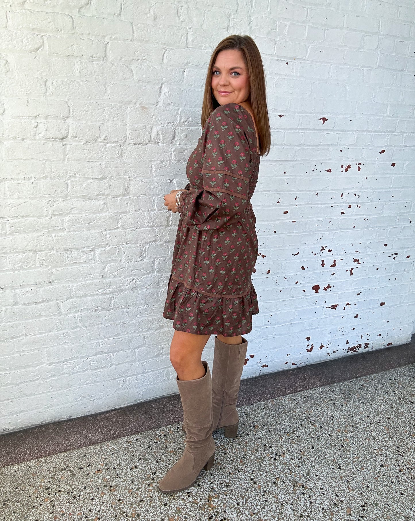 FALL FLORALS MINI DRESS