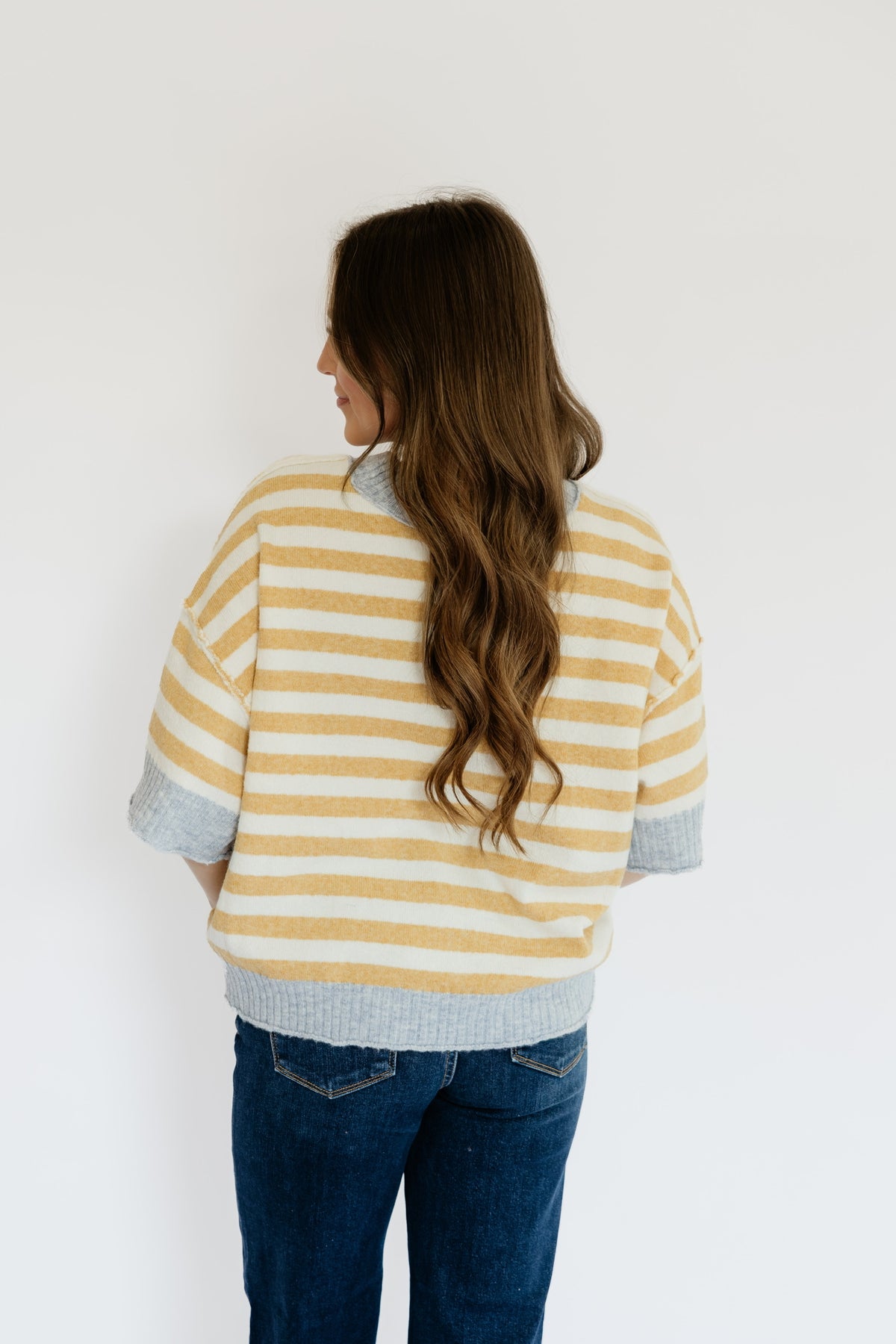SERENA STRIPED SWEATER - YELLOW