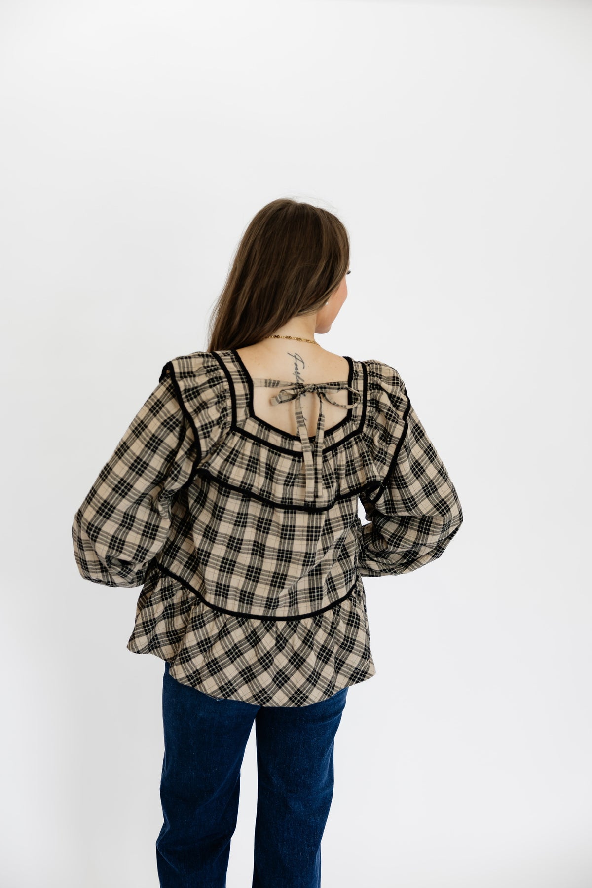 FALL FRILLS TOP - BEIGE