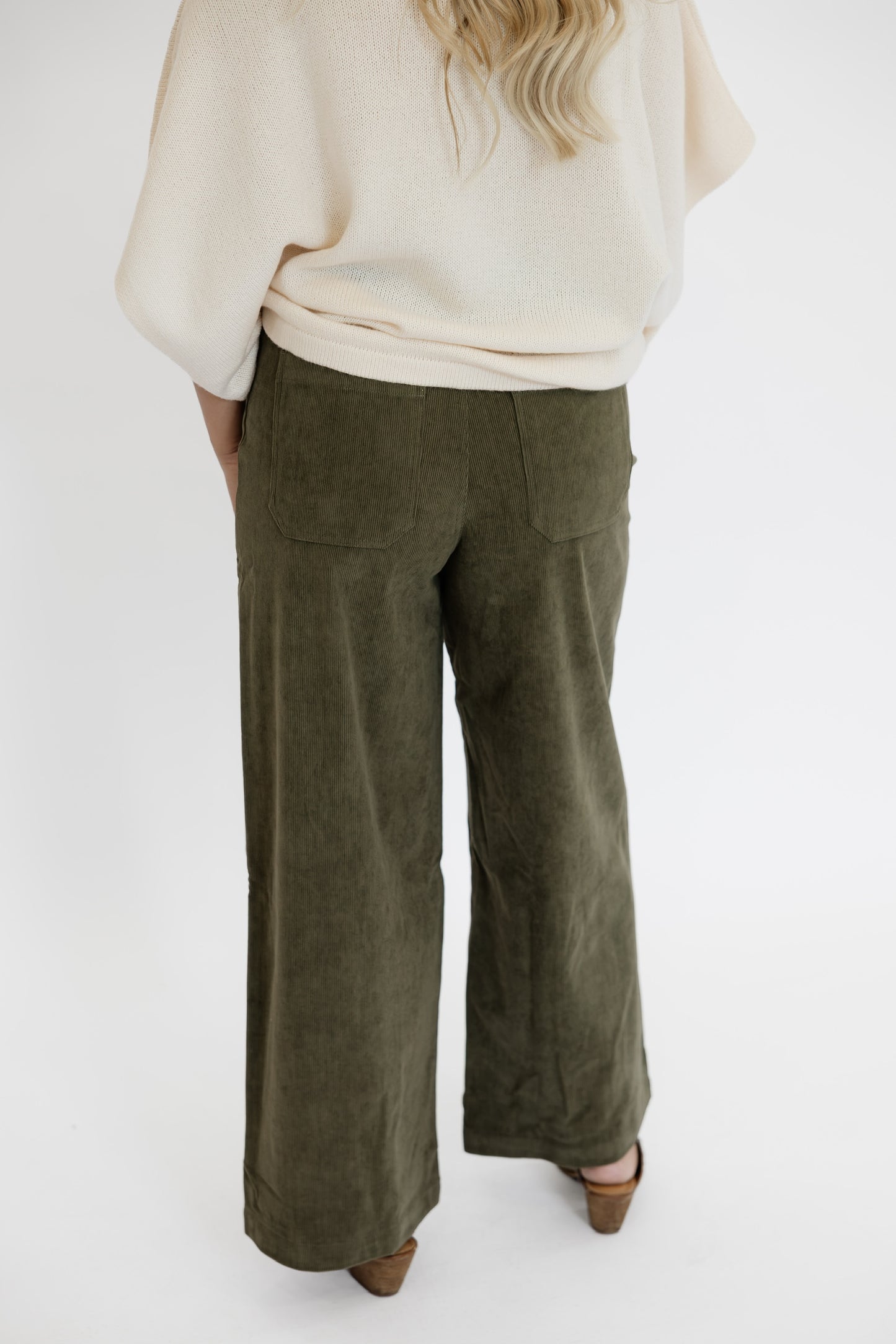 CALLIE CORDUROY PANTS - OLIVE