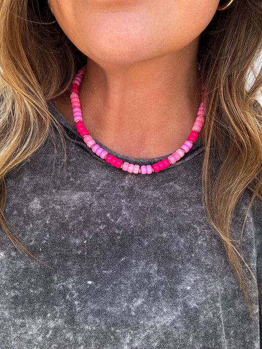 PINK BEADED NECKLACE