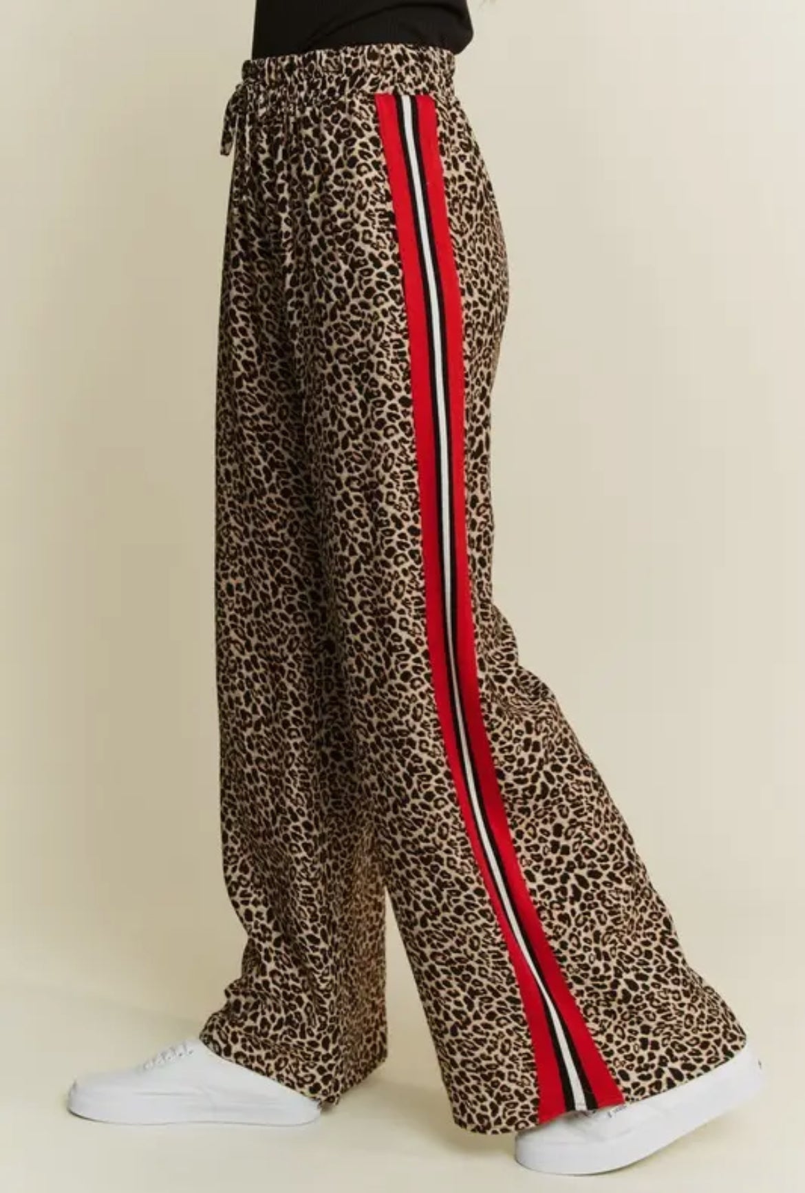 LEOPARD WIDE LEG PANTS