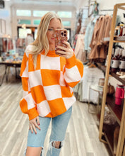 Load image into Gallery viewer, ORANGE CHECKERED SWEATER
